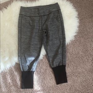 Gray and black workout leggings